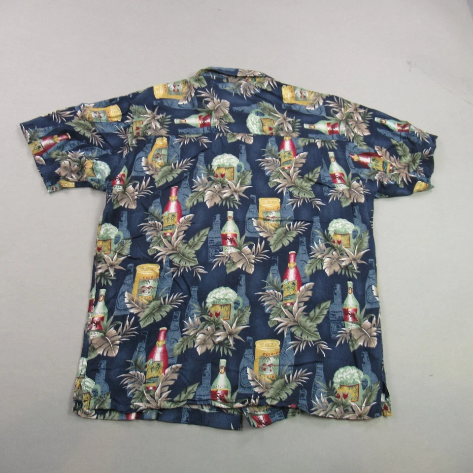 Camisa Steve & Berry's Para Hombre Mediana Manga Corta Abotonada Floral Hawaiana Foto 4 de 4