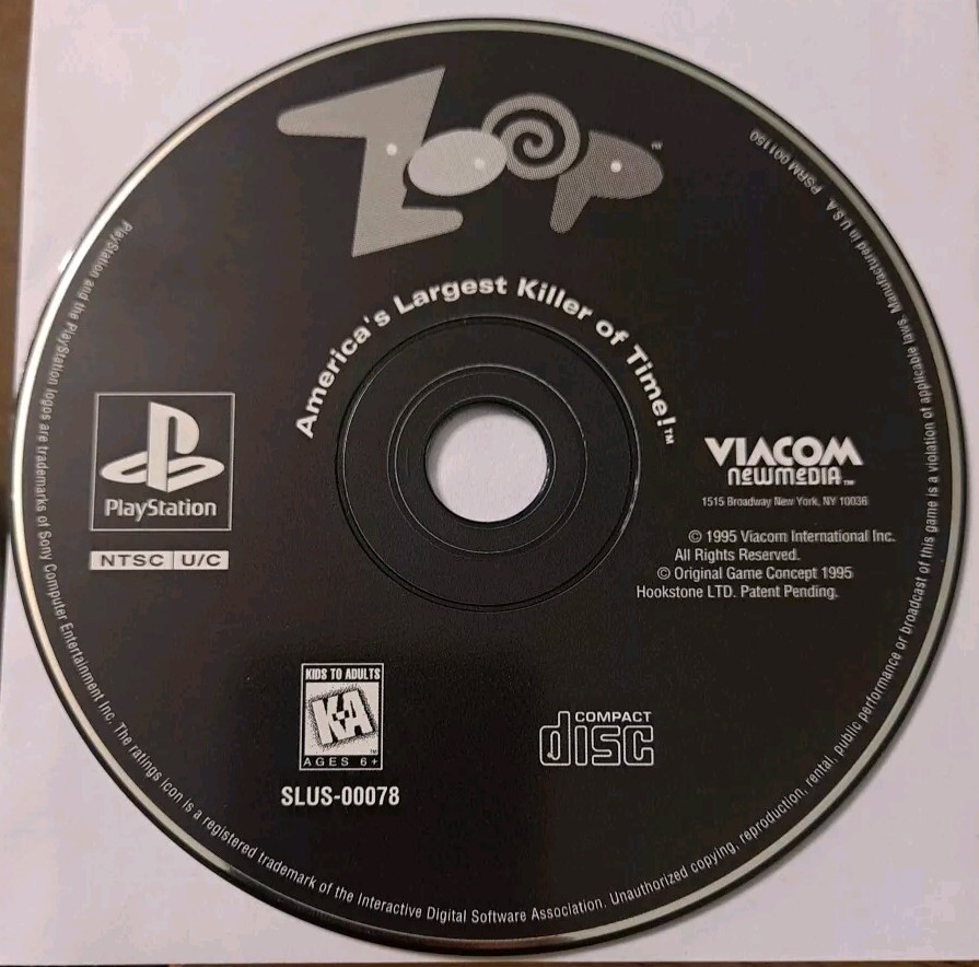 Zoop: America's Largest Killer Of Time! Puzzle PlayStation 1
