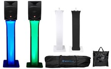  2 Rockville RPG15 15" Powered Active 1000 Watt 2-Way DJ Speakers Totem Stands