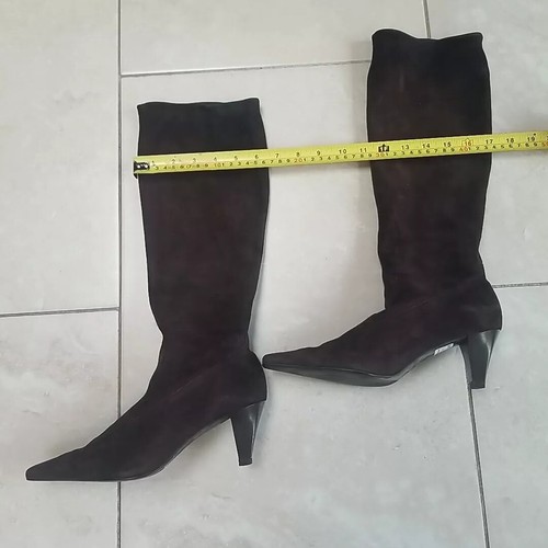 Peter Kaiser Boots Leather Suede knee Length Brown pull on floppy cowboy UK 4.5 - 第 5/21 張圖片