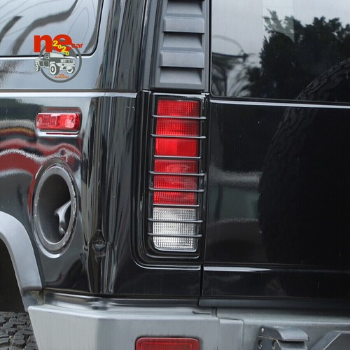 Cubierta de luz trasera negra ABS modificada protector de lámpara moldura para Hummer H2 SUV 2003-2009 - Imagen 8 de 11