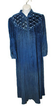 Contemporary Sears Roebuck Vintage Navy Blue Velour House Dress Robe No Size Zip