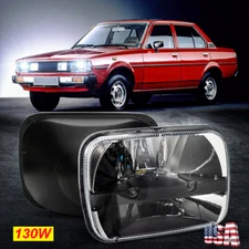 Black 5x7" 7x6 Rectangle Led Headlight Reflector Hi/Lo for Toyota Corolla Celica