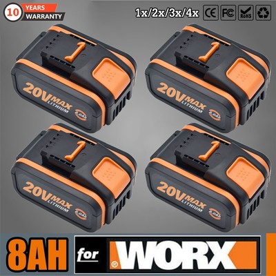 20 Volt MAX 8,0Ah Akku Li-Ion Für WORX Geräte WA3553 WA3551 WA3556 LED-Anzeige