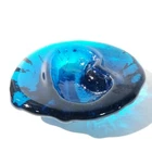 Vtg Blenko Art Glass Freeform Trinket Dish Ashtray Cobalt Blue 8.5 inch Amoeba