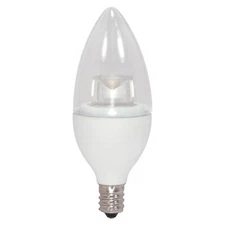 Satco S8950 2.8W CTC LED 3000K 165L 120V Warm White Torpedo Candelabra E12 Base