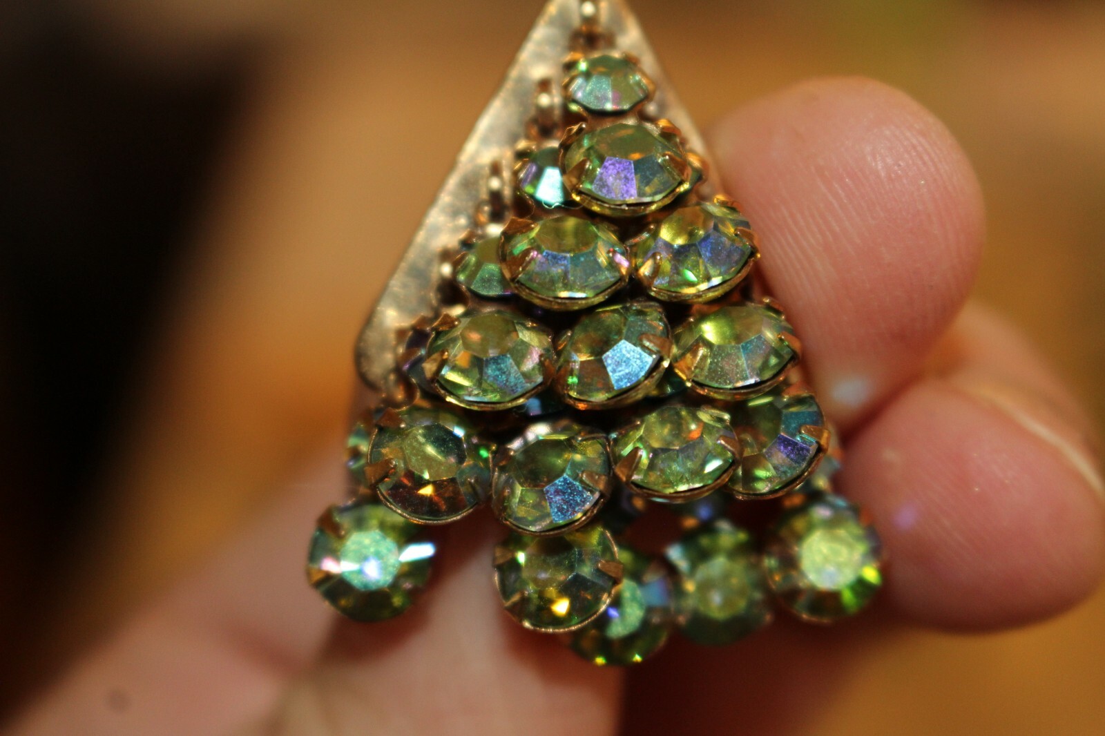 Aurora Borealis Triangular cascading Rhinestone c… - image 3