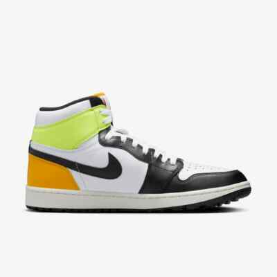 New Nike Air Jordan 1 High Golf Shoes - Volt/ University 