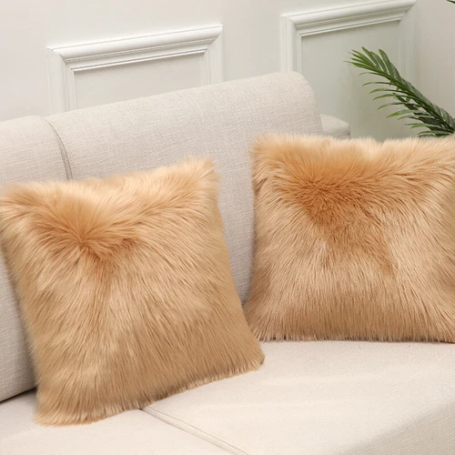 Luxury Faux Wool Plush Soft Fluffy Cushion Cover Pillow Cases Sofa Home Decor AA - Picture 27 of 39