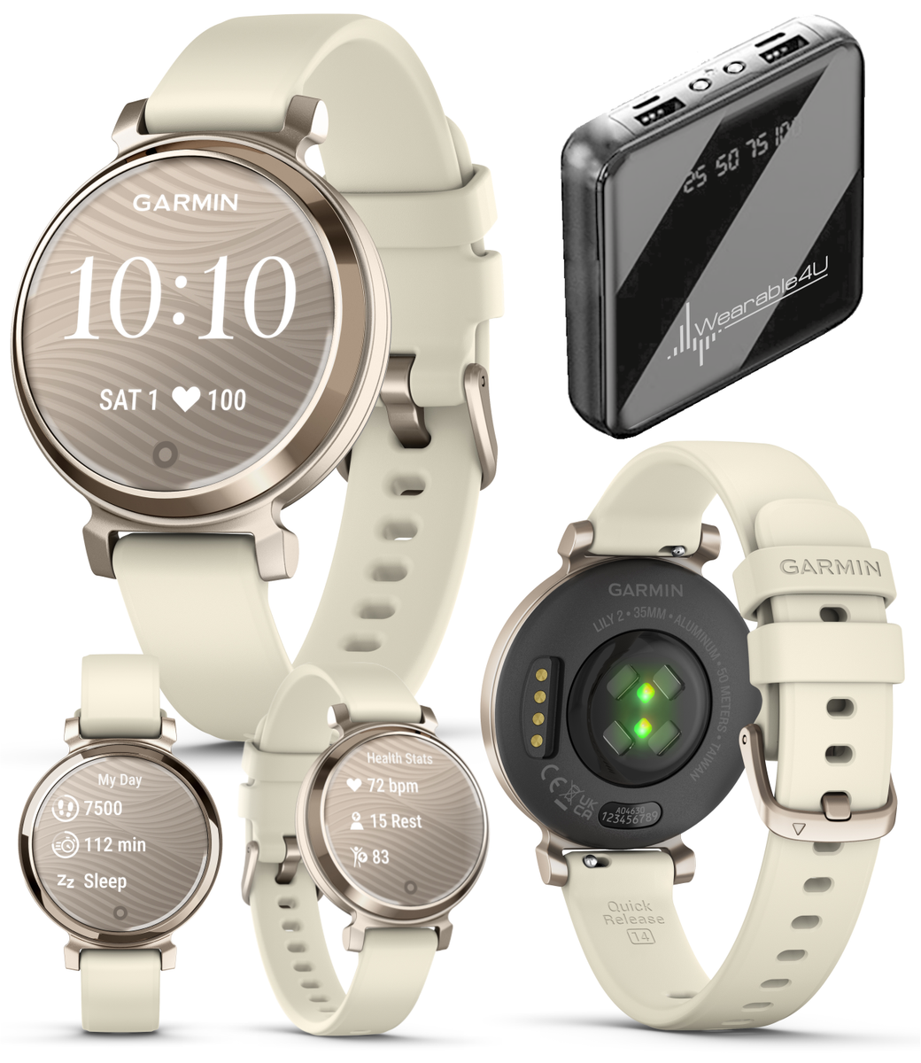 Garmin Lily 2 Women Small Stylish Smartwatch Fitness Cream Gold w