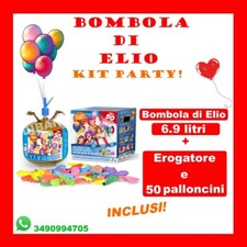 KIT BOMBOLA DI GAS ELIO COMPRESSO CON 50 PALLONCINI COLORATI FESTA PARTY