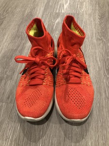 nike high tops orange and black