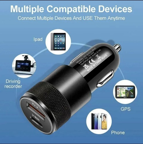 Cargador de coche rápido tipo C PD + adaptador de corriente USB para iPhone 15 14 13 12 Pro Max/XS - Imagen 6 de 12