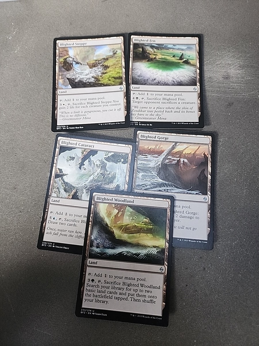 Blighted Fen 2x FOIL BFZ MTG Battle for Zendikar Uncommon MINT black land Blighted Fen 2x FOIL BFZ MTG Battle for Zendikar Uncommon MINT black land