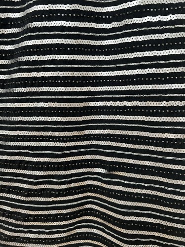 Black Silver Sequin Vneck Large COCKTAIL Party Dress Sleeveless SPARKLES Classic - Picture 10 of 11