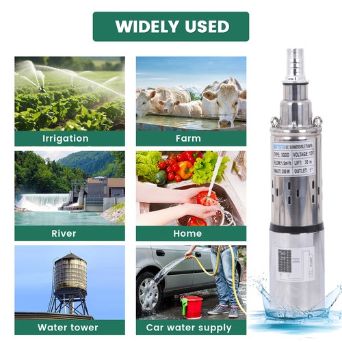Solar Water Pump Submersible Deep Well Pump 12V DC 6.6 GPM 98 ft 250W - 第 6/7 張圖片