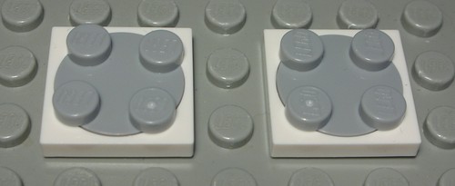 Lego Plate 2X2 With Rotating Plate 2X2 Round White New Gray 2 Pieces