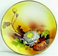 VTG Noritake Handprinted Floral 6 1/4" Plate Signed T. Howzan Japan Pristine