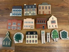 14 lot The Cat's Meow Village wooden wood  1991  1992