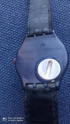 SWATCH WATCH GN706 - DIAMONDS - GENT 1993 Leather Band Quartz - Picture 8 of 16