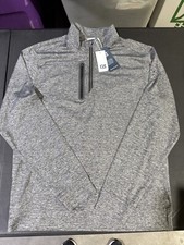 NWT MEN'S CUTTER  BUCK 1/4 ZIP PULLOVER, SIZE: M, COLOR: GRAY HEATHER M29 