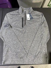 NWT MEN'S CUTTER & BUCK 1/4 ZIP PULLOVER, SIZE: M, COLOR: GRAY HEATHER (M29)