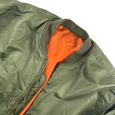 Northern Explosion Air Force Green Nylon Flight Bomber Jacket   Large