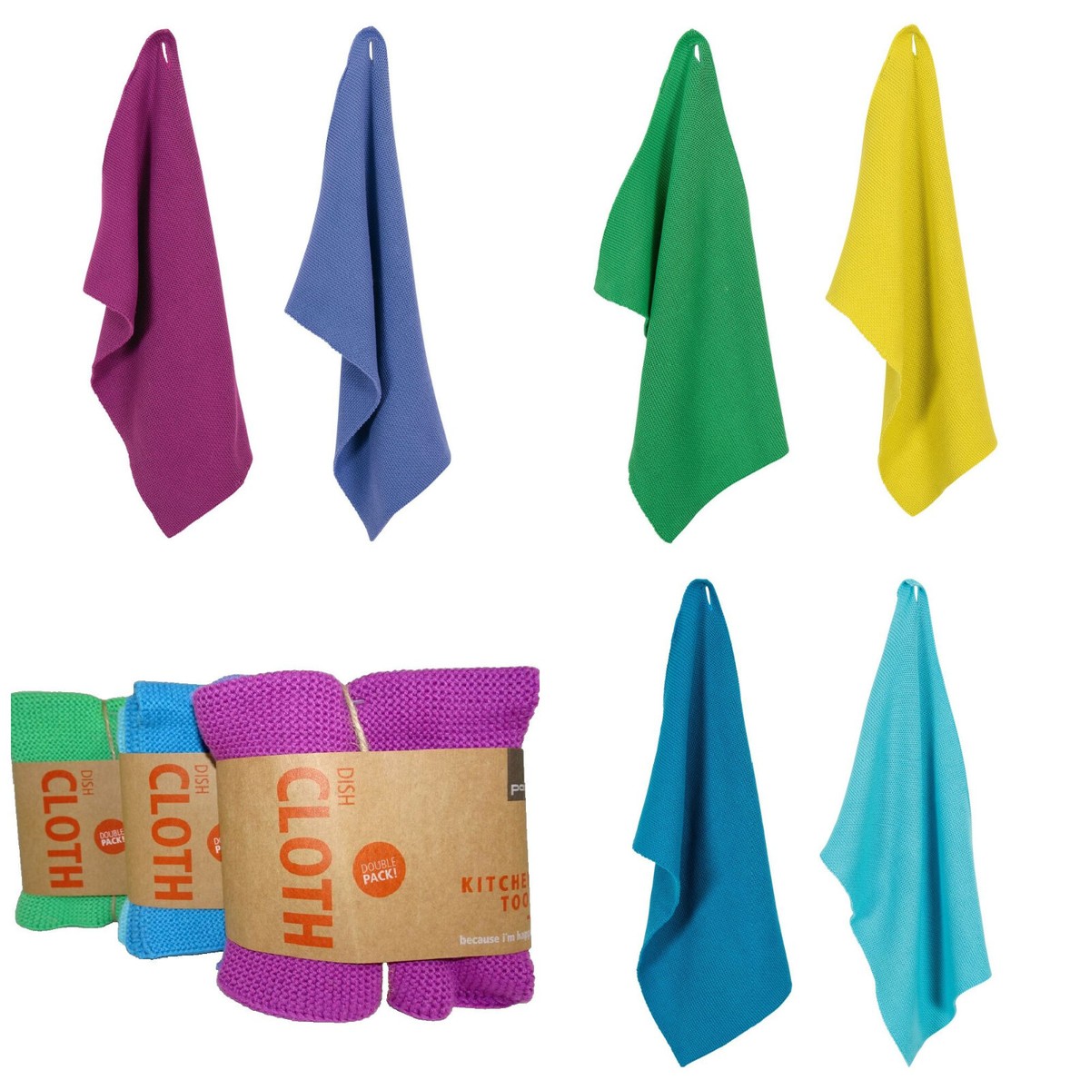 2er-Set Spültuch 25x25 cm Design Spüllappen Lappen Abwaschtuch Tuch