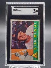 STAN MUSIAL 1960 TOPPS BASEBALL #250 ST. LOUIS CARDINALS SGC 3 Q4444