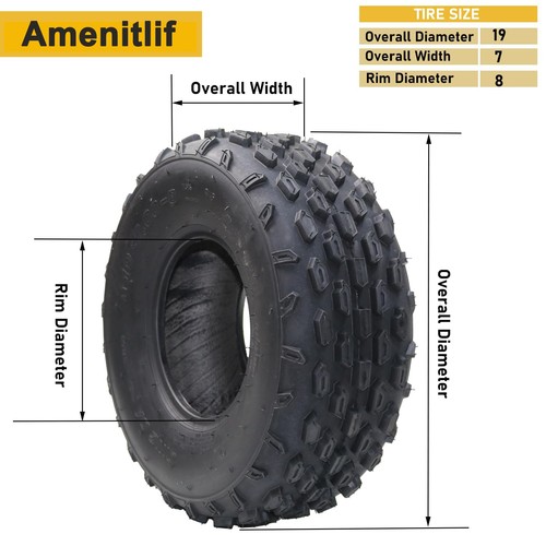 2pcs 19x7.00-8 Sport ATV Tires All Terrain AT 4 Ply Tubeless 19x7-8 19x7x8 - Picture 6 of 11