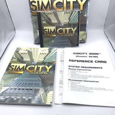 SIM CITY 3000 PC CD ROM Big Box 1998 englische Version KOMPLETT Vintage 90er