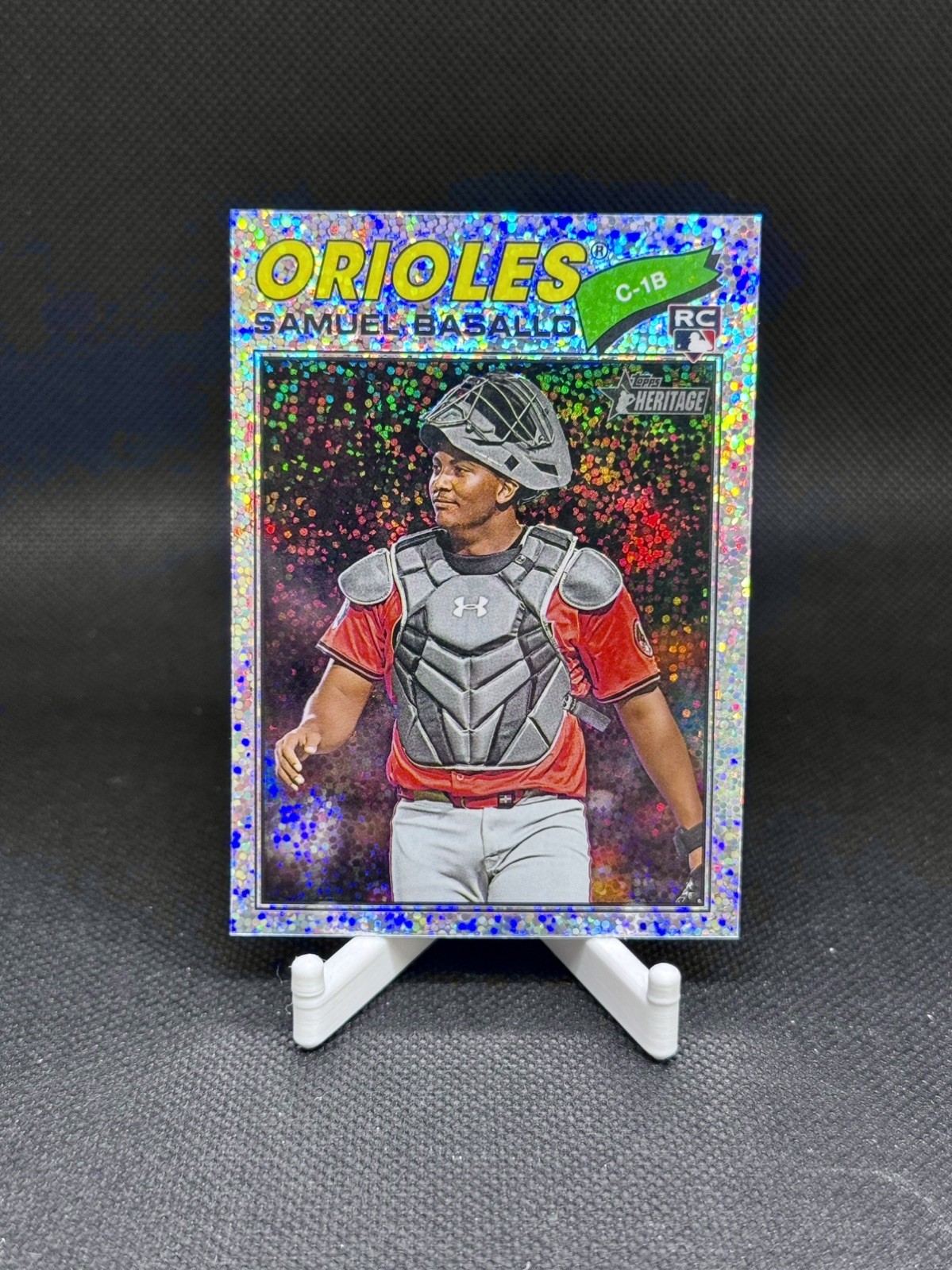 2026 Topps Heritage Samuel Basallo Chrome Silver Sparkle Refractor #175 Orioles