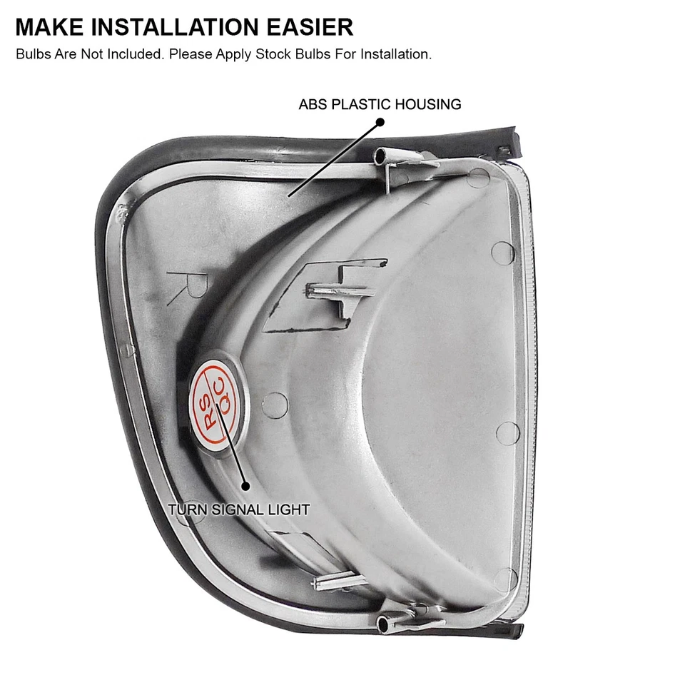 Fits 1992-2007 Ford E150 E250 Econoline Clear Corner Turn Signal Lights Lamps - Image 4 of 4