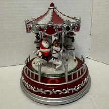 Animated Musical Carousel Plays 7 Holiday Songs Carousel Moves & Lights Up 2012