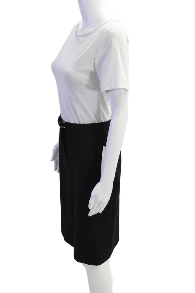 Vertigo Womens Zipper Fly Knee Length Pencil Skirt Black Size 6 - Image 2 of 4