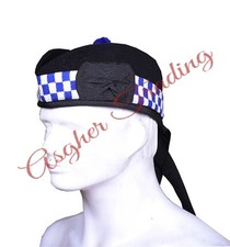 Scottish Military Traditional Kilt Cap Glengarry Diced Hats 100 Wool Scott Caps