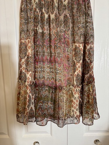 Anthropologie RD + Koko Midi Rock Boho Multi mit Gold Festival Fairycore Large - Bild 9 von 10
