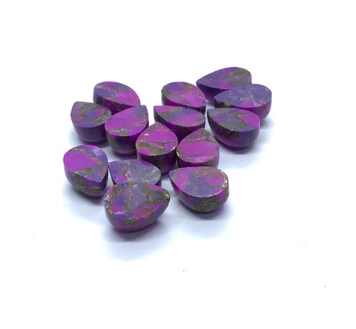 Purple Copper Turquoise Pear Flat Back AAA Loose Gemstone For Assorted Jewelry - Picture 13 of 21