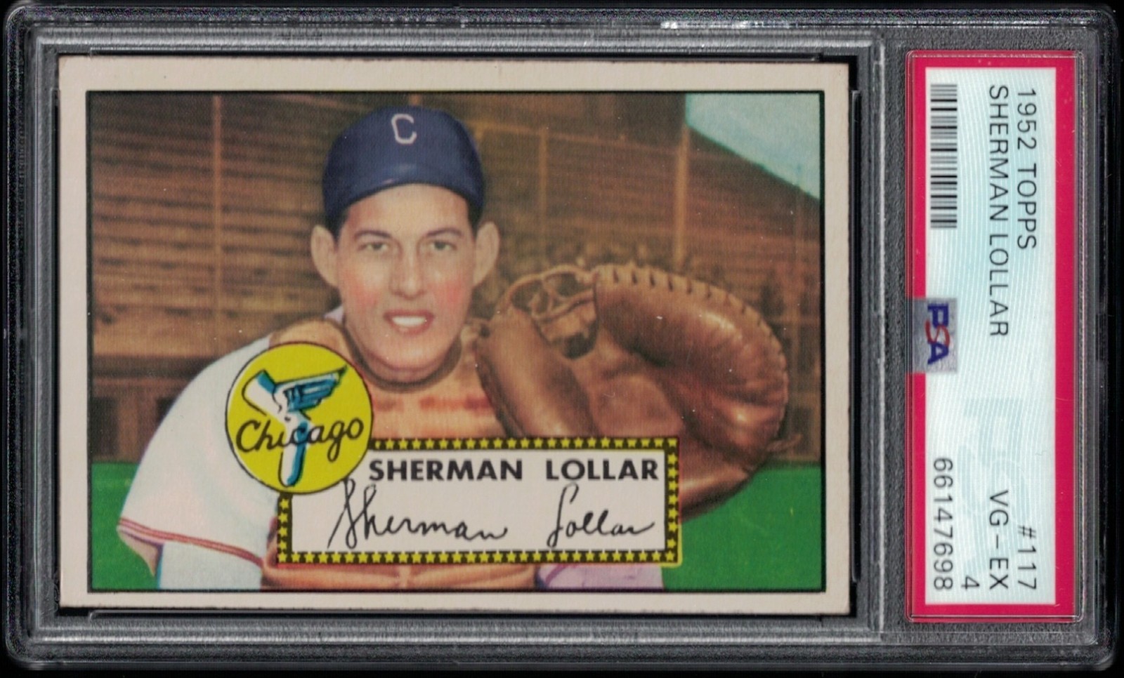 1952 TOPPS #117 SHERMAN LOLLAR CHICAGO WHITE SOX (VG-EX) PSA 4