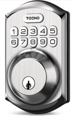 TEEHO TE001 Keyless Entry Door Lock with Keypad - Smart Deadbolt Lock Nickel