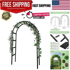 7.8ft Garden Arch Trellis for Climbing Plants Outdoor, Metal Arch Frame Garde...