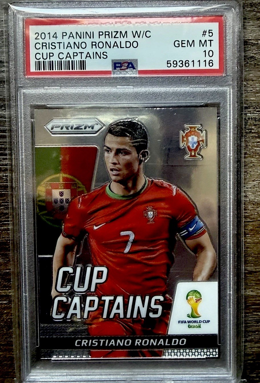 2014 PANINI PRIZM W/C CRISTIANO RONALDO CUP CAPTAINS PSA 10