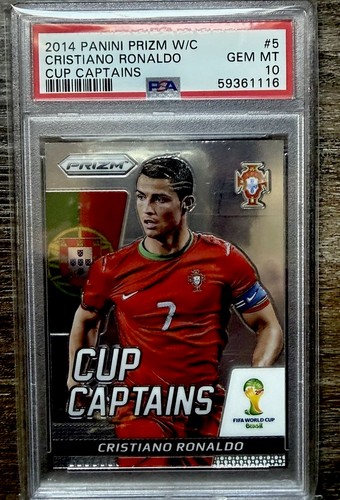 2014 PANINI PRIZM W/C CRISTIANO RONALDO CUP CAPTAINS PSA 10