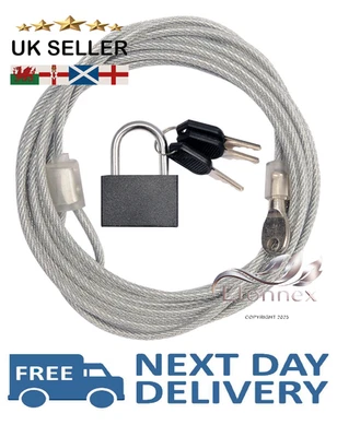 ELONNEX Elektromobil extra langes Stahlseil und Schloss 3 Meter