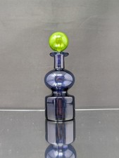NEAR MINT! 20cm Kaj Franck KREMLIN BELLS Blown Glass Decanter BLUE GREEN Vintage