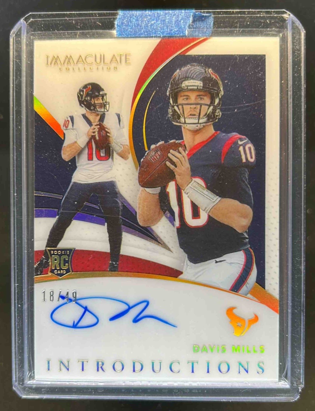 2021 Immaculate Davis Mills Introductions RC Auto #18/49 Texans