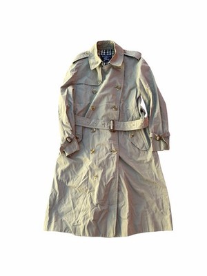 Vintage 70s Burberry Burberrys Coat One Sleeve Trench 100% Cotton Used MOLO-0