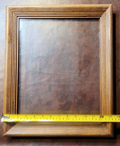 Vintage Dark Wood Deep Frame Fits 11 x 14" Warm Brown Pine Wood Frame W/ Glass - Picture 5 of 9