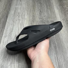Oofos Original Sandals Womens Size 8 Black Recovery Thong Comfort Casual Shoes