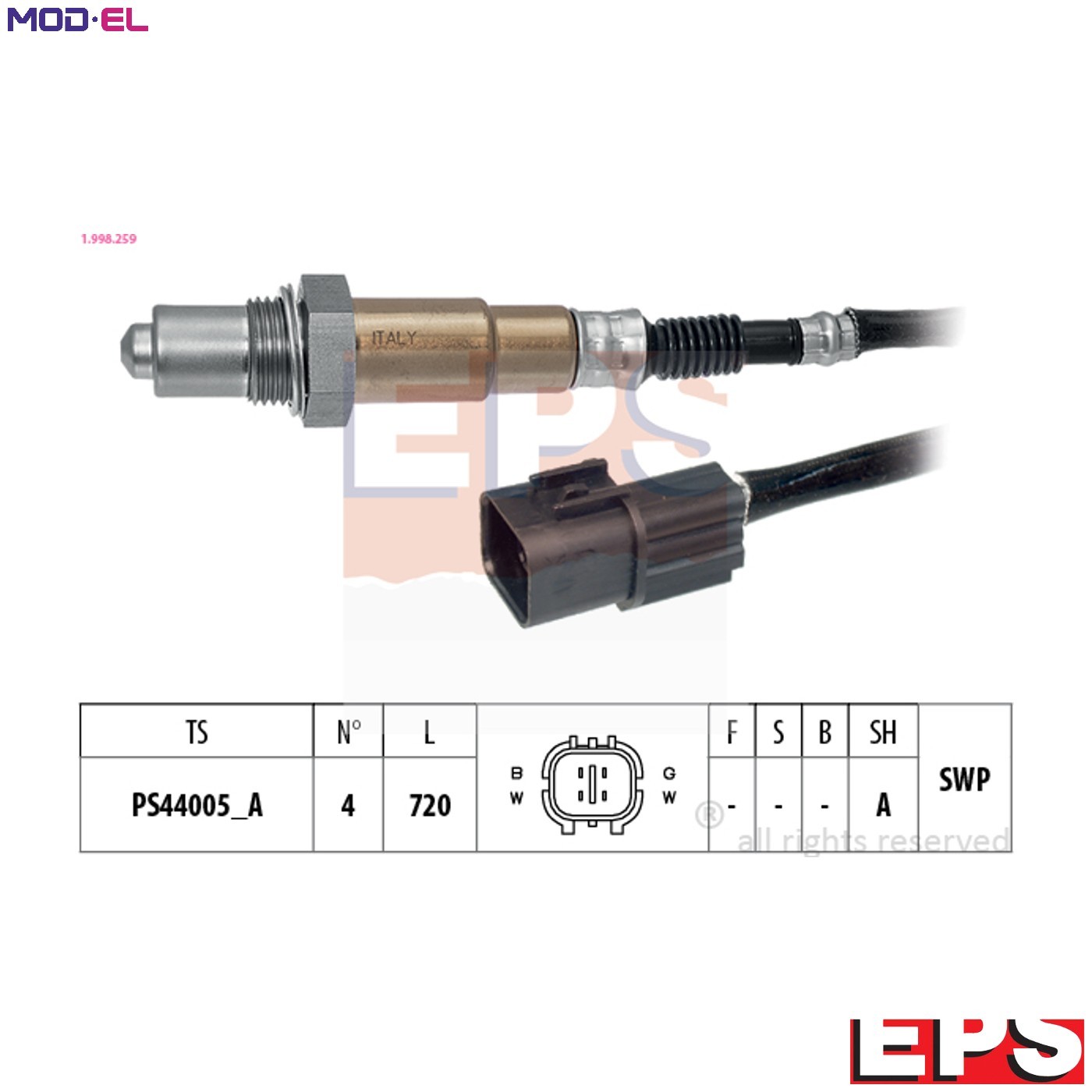 LAMBDA SENSOR 1.998.259 FOR HYUNDAI ATOZ/AMICA ATOS SANTRO/XING G4HC 1.0L 4cyl